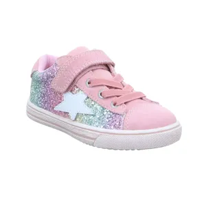 LURCHI Mädchensneaker Kleinkinder-Halbschuh Klett Rosa Leder 