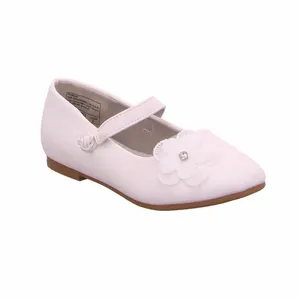 ZOTH Festlicher Sommerschuh Mädchen-Ballerina Weiss Lederimitat 