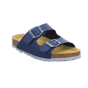 BIOLife Kinder-Pantolette Blau Lederimitat  Unisex 