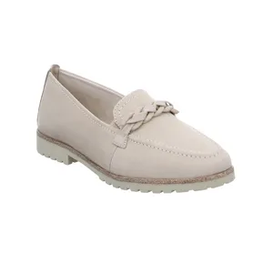 TAMARIS Slipper Taupe Leder 