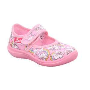 BECK Mädchenhausschuh Kinder-Hausschuh Rosa Textil 
