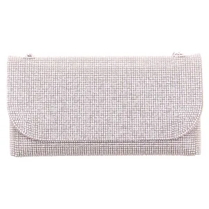 LA STRADA Clutch / Abendtasche Silber Textil LA STRADA Clutch / Abendtasche Silber Textil