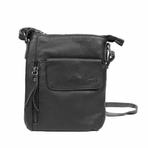 BEAR DESIGN Umhängetasche Schwarz Leder Handybag BEAR DESIGN Umhängetasche Schwarz Leder Handybag