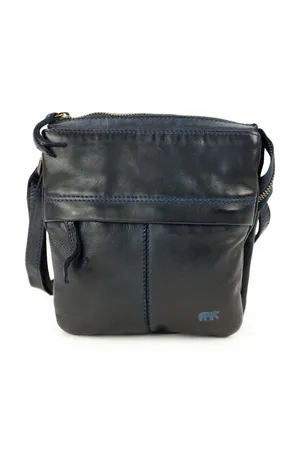 BEAR DESIGN Umhängetasche Dunkelblau Leder 