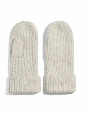 PIECES Fausthandschuhe, Umschlag Strickhandschuh Offwhite Textil PIECES Fausthandschuhe, Umschlag Strickhandschuh Offwhite Textil