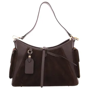 * Ledertasche mit Überschlag Braun Leder 