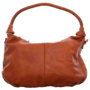 BEAR DESIGN Handgriff geflochten Beuteltasche Cognac Leder 
