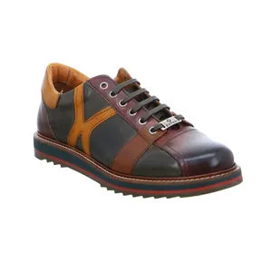 EXTON Halbschuhe Sneaker Grün Leder 