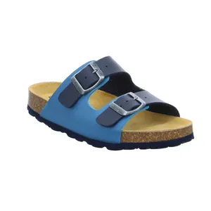 BIOLife Kinder-Pantolette Blau Lederimitat  Unisex 