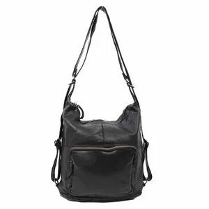 BEAR DESIGN Rucksack Schwarz Leder 