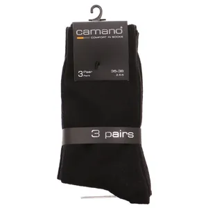 CAMANO 3-ER P.,Komfortbund Freizeitsocken Schwarz Textil 