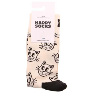 HAPPY SOCKS Katze neu Freizeitsocken Offwhite Textil HAPPY SOCKS Katze neu Freizeitsocken Offwhite Textil