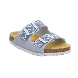 BIOLife Kinder-Pantolette Offwhite Lederimitat  Mädchen 