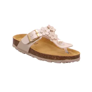 BIOLife Zehentrenner Kinder-Zoccoli /Flip Flops Gold Lederimitat 