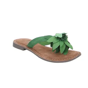 SCHUHENGEL Zehentrenner-FlipFlop Grün Leder SCHUHENGEL Zehentrenner-FlipFlop Grün Leder