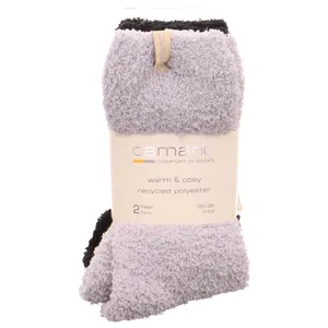 CAMANO Socken flauschig 2-ER Pack Freizeitsocken Schwarz Textil 