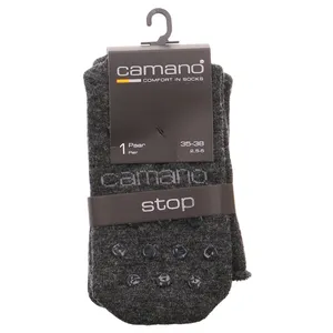 CAMANO ABS-Socke, Rollbündchen Antirutsch-Socken Anthrazit Textil 