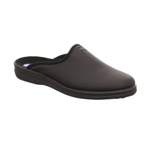 * Hausschuhe Schwarz Lederimitat * Hausschuhe Schwarz Lederimitat