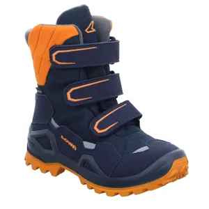 LOWA Jungen- Snowboot Membran Dunkelblau Textil  Winterstiefel 