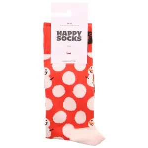 HAPPY SOCKS Punkte + Schneemann Freizeitsocken Rot Textil HAPPY SOCKS Punkte + Schneemann Freizeitsocken Rot Textil