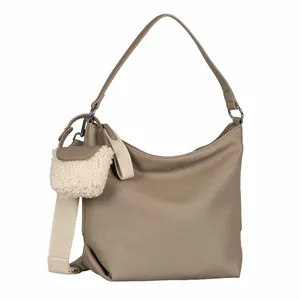 TOM TAILOR Beuteltasche Taupe Lederimitat 