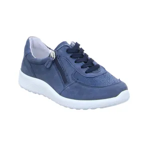 VAN DER LAAN Comfort-Schnürer Blau Leder 