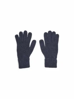 PIECES Armabschluss mit Umschlag Strickhandschuh Dunkelblau Textil PIECES Armabschluss mit Umschlag Strickhandschuh Dunkelblau Textil