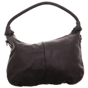 BEAR DESIGN Handgriff geflochten Beuteltasche Schwarz Leder 