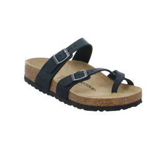BIRKENSTOCK Bio-Zehentrenner Schwarz Lederimitat 