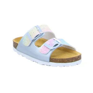 BIOLife Lederdecksohle Kinder-Pantolette Multicolor Lederimitat BIOLife Lederdecksohle Kinder-Pantolette Multicolor Lederimitat