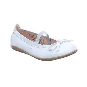 INDIGO Festlicher Sommerschuh Mädchen-Ballerina Weiss Lederimitat 