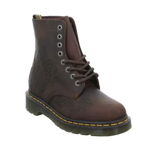 DR. MARTENS Blumenmuster Boot Braun Leder DR. MARTENS Blumenmuster Boot Braun Leder