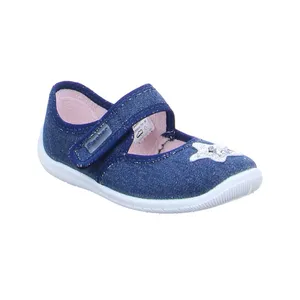 FISCHER Mädchen Kinder-Hausschuh Jeansblau Textil FISCHER Mädchen Kinder-Hausschuh Jeansblau Textil
