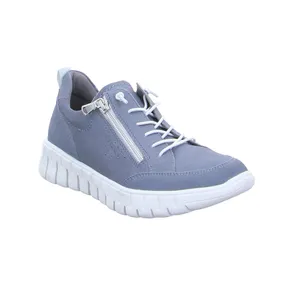 WALDLÄUFER "Super leicht" Comfort-Schnürer Jeansblau Leder 