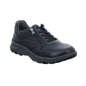 WALDLÄUFER Halbschuhe Sneaker Schwarz Leder 
