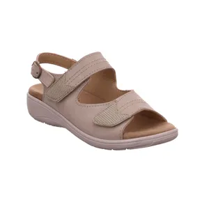 VAN DER LAAN Comfort-Sandalette Beige Leder VAN DER LAAN Comfort-Sandalette Beige Leder