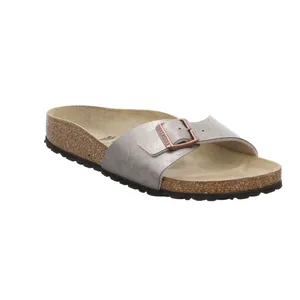 BIRKENSTOCK Bio-Fussbett Taupe Lederimitat 
