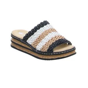 RIEKER Pantolette Schwarz Lederimitat RIEKER Pantolette Schwarz Lederimitat