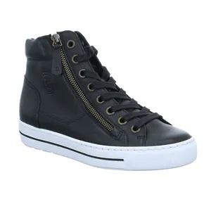 PAUL GREEN Mid Cut Sneaker Schwarz Leder 