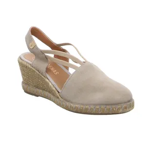 VERBENAS Espadrille-mit Absatz Taupe Leder 