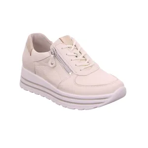 WALDLÄUFER "Confor Pur" Comfort-Schnürer Beige Leder 