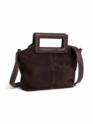 PIECES Henkeltasche Braun Leder 