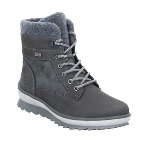 REMONTE Comfort-Snowboot Grau Leder  mit TEX Membrane 