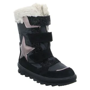 SUPERFIT Mädchen Winterstiefel Mädchen-Snowboot Membrane Schwarz Textil SUPERFIT Mädchen Winterstiefel Mädchen-Snowboot Membrane Schwarz Textil