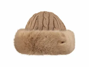 BARTS Mode-Hut Beige Textil  Fell-Imitation 