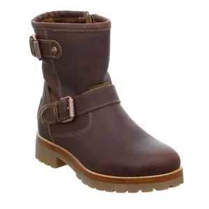 PANAMA JACK Boot Braun Leder  mit Lammfell - Innenfutter 