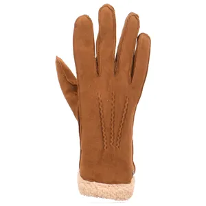 ISOTONER 3 Ziernähte, Fellabschluss Handschuh Cognac Leder ISOTONER 3 Ziernähte, Fellabschluss Handschuh Cognac Leder