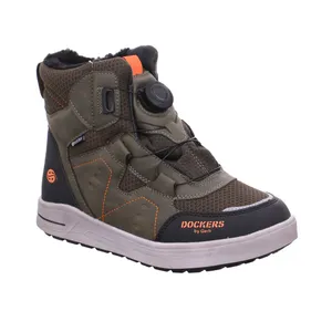 DOCKERS Winter-Boot Jungen-Winter-Bottine Olive Lederimitat DOCKERS Winter-Boot Jungen-Winter-Bottine Olive Lederimitat