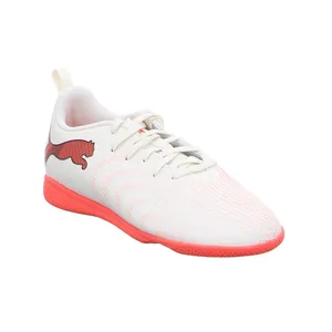 PUMA FUTURE 9 PLAY IT Jr Kinder Indoor Weiss Lederimitat 