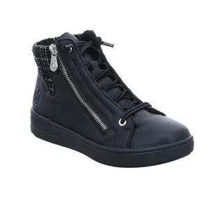 RIEKER Mid Cut Sneaker Schwarz Lederimitat RIEKER Mid Cut Sneaker Schwarz Lederimitat